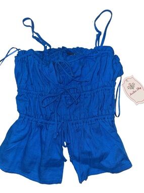 Women’s Royal Blue Smocked Tank Top